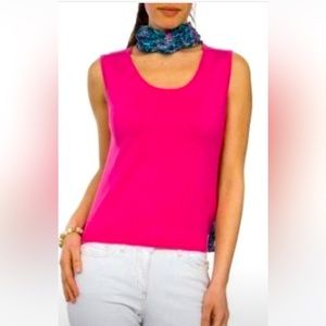 J Crew 💕 Hot Pink Cotton Sleeveless Tank Blouse XS Barbie Pink Crisp Berry NWT